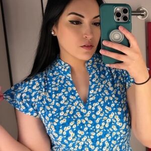 Blue Floral Dress (S)